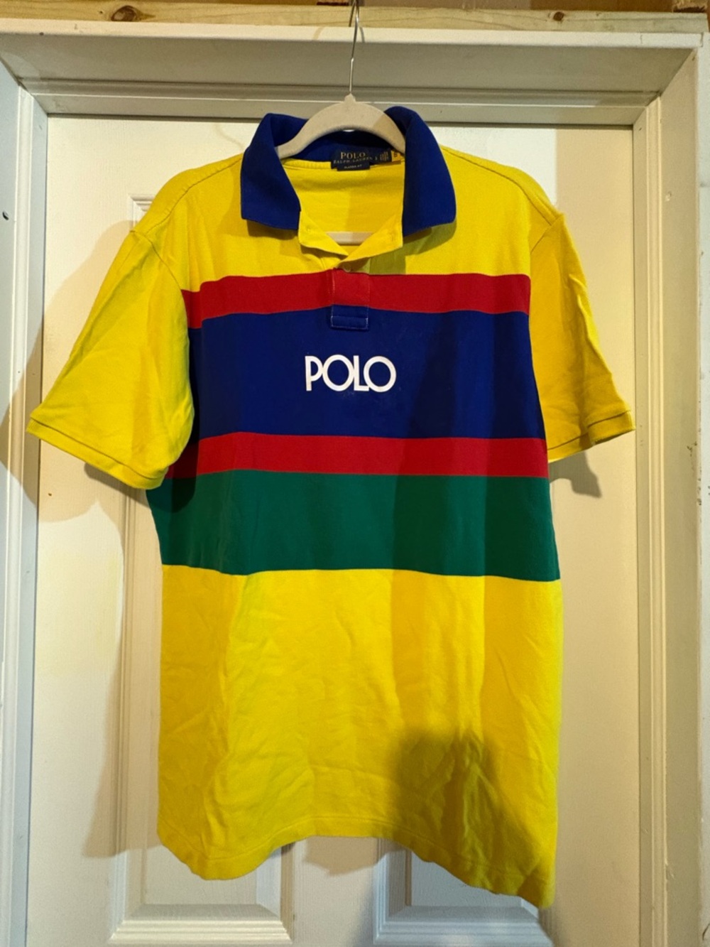 Ralph Lauren Yellow Polo with Navy Collar
